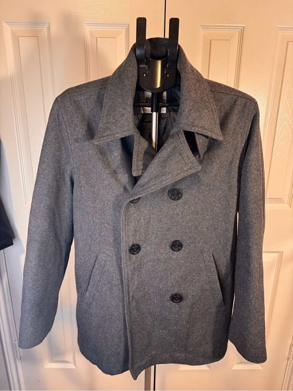 Old Navy Charcoal Gray Double-Breasted Peacoat